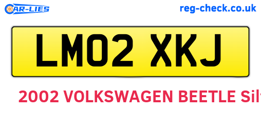 LM02XKJ are the vehicle registration plates.