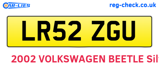 LR52ZGU are the vehicle registration plates.