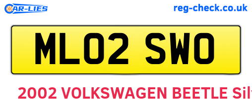 ML02SWO are the vehicle registration plates.