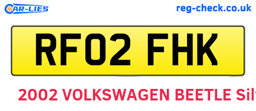 RF02FHK are the vehicle registration plates.