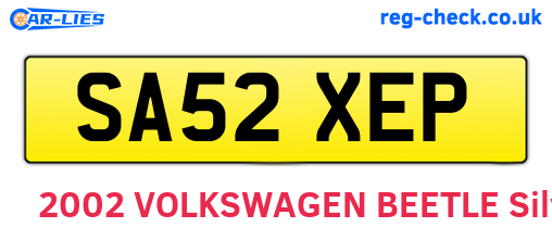 SA52XEP are the vehicle registration plates.