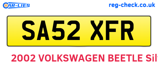 SA52XFR are the vehicle registration plates.