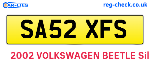 SA52XFS are the vehicle registration plates.