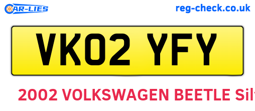 VK02YFY are the vehicle registration plates.