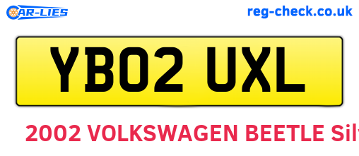 YB02UXL are the vehicle registration plates.