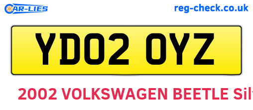 YD02OYZ are the vehicle registration plates.
