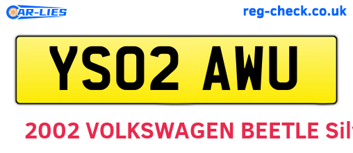YS02AWU are the vehicle registration plates.