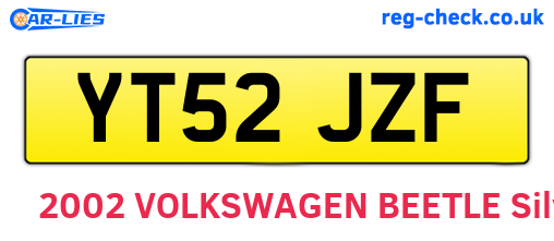 YT52JZF are the vehicle registration plates.