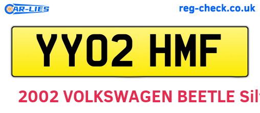 YY02HMF are the vehicle registration plates.