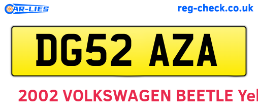 DG52AZA are the vehicle registration plates.