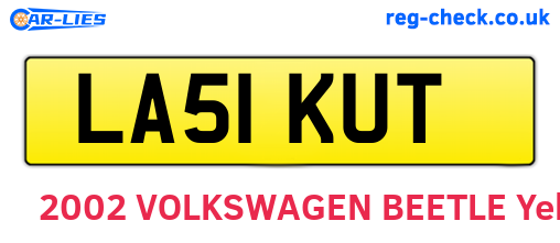 LA51KUT are the vehicle registration plates.
