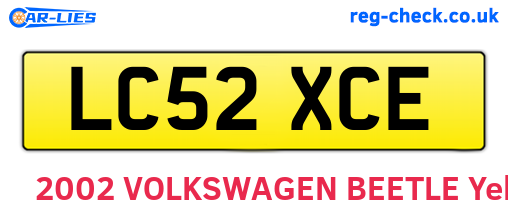 LC52XCE are the vehicle registration plates.