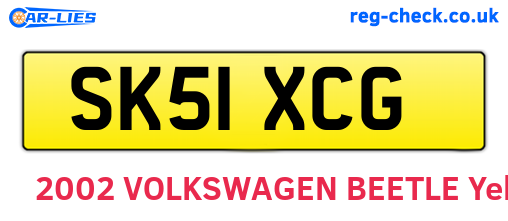 SK51XCG are the vehicle registration plates.