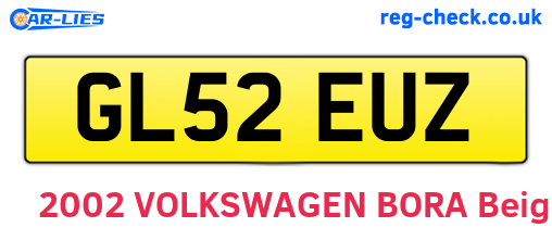 GL52EUZ are the vehicle registration plates.