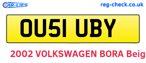 OU51UBY are the vehicle registration plates.
