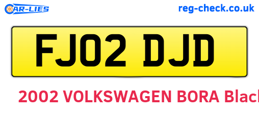 FJ02DJD are the vehicle registration plates.