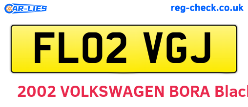 FL02VGJ are the vehicle registration plates.