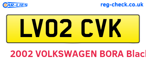 LV02CVK are the vehicle registration plates.