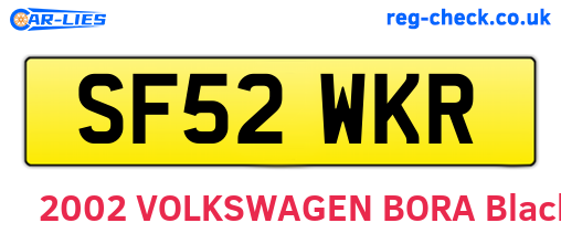 SF52WKR are the vehicle registration plates.