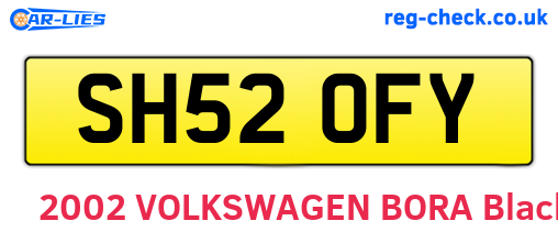 SH52OFY are the vehicle registration plates.