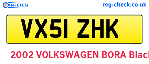VX51ZHK are the vehicle registration plates.