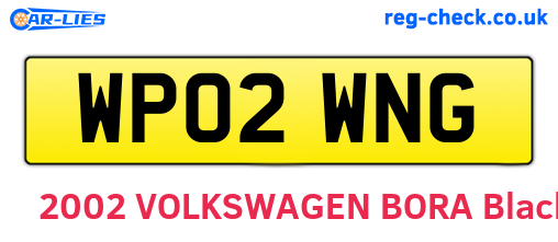 WP02WNG are the vehicle registration plates.