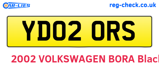 YD02ORS are the vehicle registration plates.