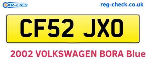 CF52JXO are the vehicle registration plates.