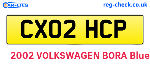 CX02HCP are the vehicle registration plates.