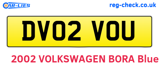 DV02VOU are the vehicle registration plates.