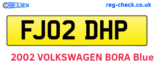 FJ02DHP are the vehicle registration plates.