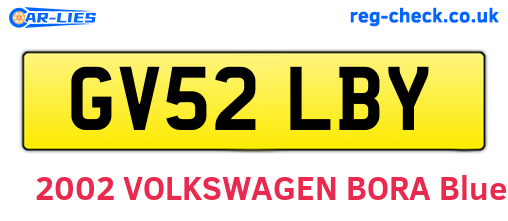 GV52LBY are the vehicle registration plates.