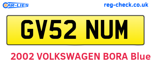 GV52NUM are the vehicle registration plates.