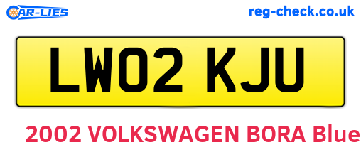 LW02KJU are the vehicle registration plates.