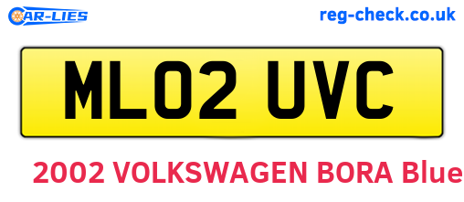 ML02UVC are the vehicle registration plates.