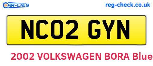 NC02GYN are the vehicle registration plates.