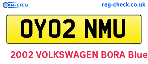 OY02NMU are the vehicle registration plates.