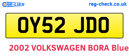OY52JDO are the vehicle registration plates.