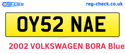 OY52NAE are the vehicle registration plates.
