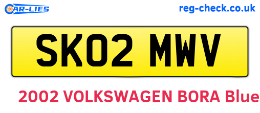 SK02MWV are the vehicle registration plates.