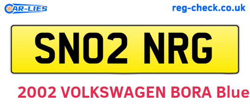 SN02NRG are the vehicle registration plates.