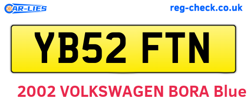 YB52FTN are the vehicle registration plates.