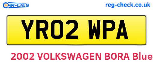 YR02WPA are the vehicle registration plates.