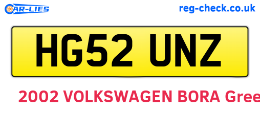 HG52UNZ are the vehicle registration plates.