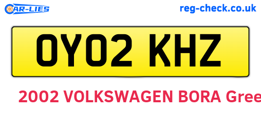 OY02KHZ are the vehicle registration plates.