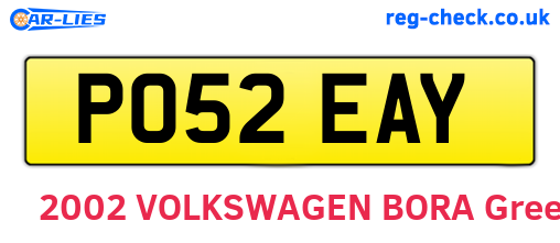 PO52EAY are the vehicle registration plates.