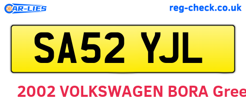 SA52YJL are the vehicle registration plates.