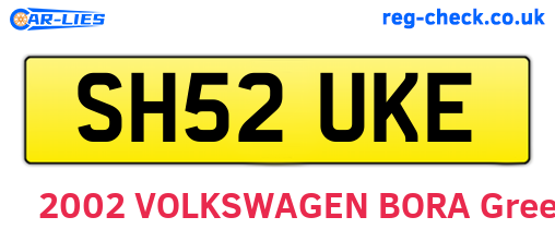 SH52UKE are the vehicle registration plates.