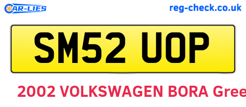 SM52UOP are the vehicle registration plates.