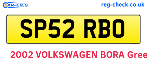 SP52RBO are the vehicle registration plates.